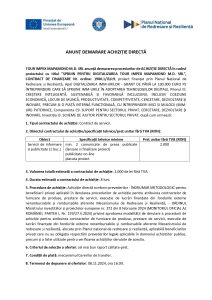 TOUR IMPEX MAPAMOND M.D. SRL anunță demararea procedurilor de ACHIZIȚIE DIRECTĂ în cadrul proiectului cu titlul ”SPRIJIN PENTRU DIGITALIZAREA TOUR IMPEX MAPAMOND M.D. SRL”, CONTRACT DE FINANȚARE Nr. ordine: 1900.1/i3/c9