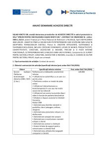 SQUAD KINETO SRL anunță demararea procedurilor de ACHIZIȚIE DIRECTĂ în cadrul proiectului cu titlul ”SPRIJIN PENTRU DIGITALIZAREA SQUAD KINETO SRL”, CONTRACT DE FINANȚARE Nr. ordine: 3404.1./i3/c9, Servicii realizare Platforma kinetoterapie la distanta (CRM / ERP) (1 buc.) Servicii realizare  Site de prezentare  (1 buc.) Servicii de tip Cloud Computing (1 buc.) Servicii realizare 2 retele sociale (1 buc.)