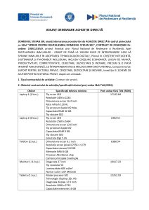 DOMENIUL STEFAN SRL anunță demararea procedurilor de ACHIZIȚIE DIRECTĂ în cadrul proiectului cu titlul ”SPRIJIN PENTRU DIGITALIZAREA DOMENIUL STEFAN SRL”, CONTRACT DE FINANȚARE Nr. ordine: 1904.1/i3/c9, Laptop 1 (1 buc.) Laptop 2 (2 buc.) Telefon (2 buc.) Monitor 1 (1 buc.) Tableta (1 buc.) Desktop (1 buc.)