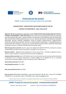 MAKE MY TRIP SRL anunță lansarea proiectului cu titlul ”SPRIJIN PENTRU DIGITALIZAREA MAKE MY TRIP SRL”, CONTRACT DE FINANȚARE Nr. ordine: 6539.1/i3/c9