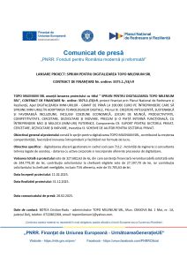 TOPO MILENIUM SRL anunță lansarea proiectului cu titlul ” SPRIJIN PENTRU DIGITALIZAREA TOPO MILENIUM SRL”, CONTRACT DE FINANȚARE Nr. ordine: 3375.1./i3/c9