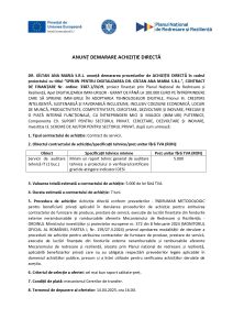 DR. GÎLTAN ANA MARIA S.R.L. anunță demararea procedurilor de ACHIZIȚIE DIRECTĂ în cadrul proiectului cu titlul ”SPRIJIN PENTRU DIGITALIZAREA DR. GÎLTAN ANA MARIA S.R.L.”, CONTRACT DE FINANȚARE Nr. ordine: 3387.1/i3/c9, Servicii de auditare tehnică IT (1 buc.)
