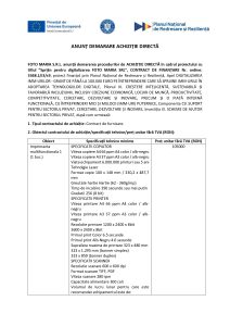 FOTO MARIA S.R.L. anunță demararea procedurilor de ACHIZIȚIE DIRECTĂ în cadrul proiectului cu titlul ”Sprijin pentru digitalizarea FOTO MARIA SRL”, CONTRACT DE FINANȚARE Nr. ordine: 3348.1/i3/c9, Imprimanta multifunctionala 1  (1 buc.) Imprimanta multifunctionala 2  (1 buc.)