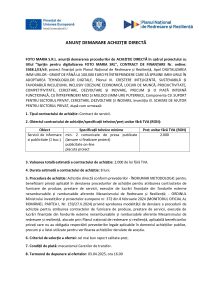 FOTO MARIA S.R.L. anunță demararea procedurilor de ACHIZIȚIE DIRECTĂ în cadrul proiectului cu titlul ”Sprijin pentru digitalizarea FOTO MARIA SRL”, CONTRACT DE FINANȚARE Nr. ordine: 3348.1/i3/c9, Servicii de informare si publicitate (1 buc.)