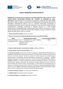 AMIFARM SRL anunță demararea procedurilor de ACHIZIȚIE DIRECTĂ în cadrul proiectului cu titlul ”SPRIJIN PENTRU DIGITALIZAREA AMIFARM SRL”, CONTRACT DE FINANȚARE Nr. ordine: 3323.1/i3/c9, Servicii de informare si publicitate (1 buc.)