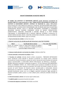 AP GLOBAL VAT SOCIETATE CU RASPUNDERE LIMITATĂ anunță demararea procedurilor de ACHIZIȚIE DIRECTĂ în cadrul proiectului cu titlul ”SPRIJIN PENTRU DIGITALIZAREA AP GLOBAL VAT SOCIETATE CU RASPUNDERE LIMITATĂ”, CONTRACT DE FINANȚARE Nr. ordine: 3335.1/i3/c9, Servicii de auditare tehnică IT (1 buc.)