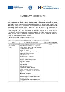G P SPEDITION SRL anunță demararea procedurilor de ACHIZIȚIE DIRECTĂ în cadrul proiectului cu titlul ”SPRIJIN PENTRU DIGITALIZAREA G P SPEDITION SRL”, CONTRACT DE FINANȚARE Nr. ordine: 3394.1/i3/c9, Servicii realizare Site de prezentare (1 buc.) Servicii realizare 2 retele sociale  (1 buc.)