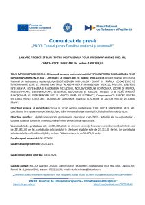 TOUR IMPEX MAPAMOND M.D. SRL anunță lansarea proiectului cu titlul ”SPRIJIN PENTRU DIGITALIZAREA TOUR IMPEX MAPAMOND M.D. SRL”, CONTRACT DE FINANȚARE Nr. ordine: 1900.1/i3/c9