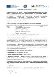 CLUBUL SPORTIV CENTURA NEAGRĂ – CRAIOVA anunță demararea procedurilor de ACHIZIȚIE DIRECTĂ în cadrul proiectului cu titlul ”Digitalizare CLUBUL SPORTIV CENTURA NEAGRĂ – CRAIOVA”, CONTRACT DE FINANȚARE Nr. ordine: 324.1/i9/c7, Laptop (4 buc.)