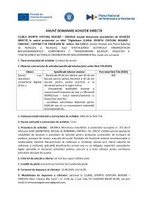 CLUBUL SPORTIV CENTURA NEAGRĂ – CRAIOVA anunță demararea procedurilor de ACHIZIȚIE DIRECTĂ în cadrul proiectului cu titlul ”Digitalizare CLUBUL SPORTIV CENTURA NEAGRĂ – CRAIOVA”, CONTRACT DE FINANȚARE Nr. ordine: 324.1/i9/c7, Servicii curs dezvoltare competente digitale (6 buc.)