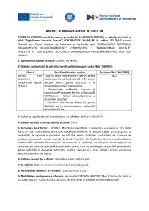 FUNDATIA ORIZONT anunță demararea procedurilor de ACHIZIȚIE DIRECTĂ în cadrul proiectului cu titlul ”Digitalizarea Fundatiei Orizont”, CONTRACT DE FINANȚARE Nr. ordine: 322./i9/c7, Servicii curs dezvoltare competente digitale (6 buc.)