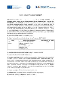 DR. GÎLTAN ANA MARIA S.R.L. anunță demararea procedurilor de ACHIZIȚIE DIRECTĂ în cadrul proiectului cu titlul ”SPRIJIN PENTRU DIGITALIZAREA DR. GÎLTAN ANA MARIA S.R.L.”, CONTRACT DE FINANȚARE Nr. ordine: 3387.1/i3/c9, Laptop (1 buc.)