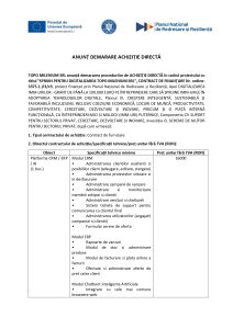 TOPO MILENIUM SRL anunță demararea procedurilor de ACHIZIȚIE DIRECTĂ în cadrul proiectului cu titlul ”SPRIJIN PENTRU DIGITALIZAREA TOPO MILENIUM SRL”, CONTRACT DE FINANȚARE Nr. ordine: 3375.1./i3/c9, Platforma CRM / ERP / AI  (1 buc.) Site de prezentare (1 buc.) Servicii cloud (1 buc.) Retea Lan/Wifi (1 buc.) Servicii realizare 2 retele sociale (1 buc.) Scanner portabil (1 buc.) Scanner birou (1 buc.)