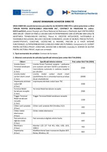 URSA-FARM SRL anunță demararea procedurilor de ACHIZIȚIE DIRECTĂ în cadrul proiectului cu titlul ”SPRIJIN PENTRU DIGITALIZAREA URSA-FARM SRL”, CONTRACT DE FINANȚARE Nr. ordine: 6337/rue/i3/c9, hard si soft