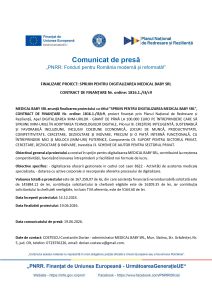 MEDICAL BABY SRL anunță finalizarea proiectului cu titlul ”SPRIJIN PENTRU DIGITALIZAREA MEDICAL BABY SRL”, CONTRACT DE FINANȚARE Nr. ordine: 1816.1./i3/c9